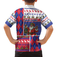 Haiti Christmas Family Matching Long Sleeve Bodycon Dress and Hawaiian Shirt Santa With Fanal Haitian Patchwork Style - Wonder Print Shop