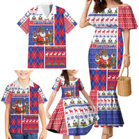 Haiti Christmas Family Matching Mermaid Dress and Hawaiian Shirt Santa With Fanal Haitian Patchwork Style - Wonder Print Shop