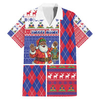 Haiti Christmas Family Matching Mermaid Dress and Hawaiian Shirt Santa With Fanal Haitian Patchwork Style - Wonder Print Shop