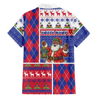 Haiti Christmas Family Matching Off The Shoulder Long Sleeve Dress and Hawaiian Shirt Santa With Fanal Haitian Patchwork Style - Wonder Print Shop