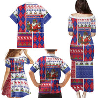 Haiti Christmas Family Matching Puletasi and Hawaiian Shirt Santa With Fanal Haitian Patchwork Style - Wonder Print Shop