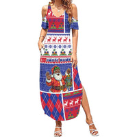 Haiti Christmas Family Matching Summer Maxi Dress and Hawaiian Shirt Santa With Fanal Haitian Patchwork Style - Wonder Print Shop