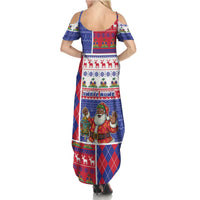 Haiti Christmas Family Matching Summer Maxi Dress and Hawaiian Shirt Santa With Fanal Haitian Patchwork Style - Wonder Print Shop