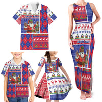 Haiti Christmas Family Matching Tank Maxi Dress and Hawaiian Shirt Santa With Fanal Haitian Patchwork Style - Wonder Print Shop