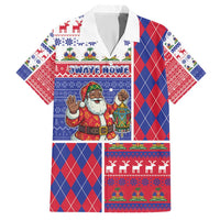 Haiti Christmas Hawaiian Shirt Santa With Fanal Haitian Patchwork Style - Wonder Print Shop