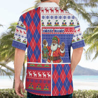 Haiti Christmas Hawaiian Shirt Santa With Fanal Haitian Patchwork Style - Wonder Print Shop