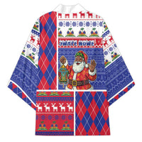 Haiti Christmas Kimono Santa With Fanal Haitian Patchwork Style - Wonder Print Shop