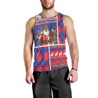 Haiti Christmas Men Tank Top Santa With Fanal Haitian Patchwork Style - Wonder Print Shop