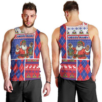 Haiti Christmas Men Tank Top Santa With Fanal Haitian Patchwork Style - Wonder Print Shop