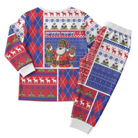 Haiti Christmas Pajama Set Santa With Fanal Haitian Patchwork Style - Wonder Print Shop