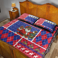 Haiti Christmas Quilt Bed Set Santa With Fanal Haitian Patchwork Style - Wonder Print Shop