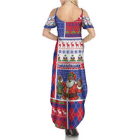 Haiti Christmas Summer Maxi Dress Santa With Fanal Haitian Patchwork Style - Wonder Print Shop