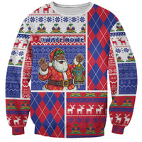 Haiti Christmas Sweatshirt Santa With Fanal Haitian Patchwork Style - Wonder Print Shop