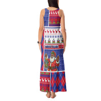 Haiti Christmas Tank Maxi Dress Santa With Fanal Haitian Patchwork Style - Wonder Print Shop