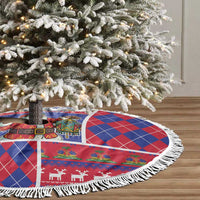 Haiti Christmas Tree Skirt Santa With Fanal Haitian Patchwork Style - Wonder Print Shop