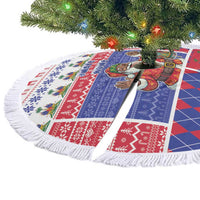Haiti Christmas Tree Skirt Santa With Fanal Haitian Patchwork Style - Wonder Print Shop