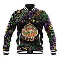 Personalized Mardi Gras Baseball Jacket King Cake Royal