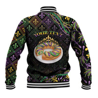 Personalized Mardi Gras Baseball Jacket King Cake Royal