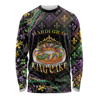 Personalized Mardi Gras Long Sleeve Shirt King Cake Royal