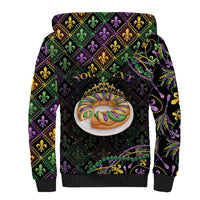 Personalized Mardi Gras Sherpa Hoodie King Cake Royal