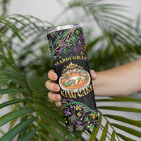 Personalized Mardi Gras Skinny Tumbler King Cake Royal