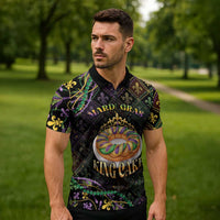 Personalized Mardi Gras Zipper Polo Shirt King Cake Royal