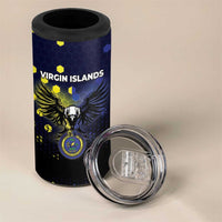 Personalized United States Virgin Islands 4 in 1 Can Cooler Tumbler Eagle Bird Unique Style - Wonder Print Shop