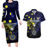 Personalized United States Virgin Islands Couples Matching Long Sleeve Bodycon Dress and Hawaiian Shirt Eagle Bird Unique Style - Wonder Print Shop