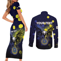 Personalized United States Virgin Islands Couples Matching Short Sleeve Bodycon Dress and Long Sleeve Button Shirt Eagle Bird Unique Style - Wonder Print Shop