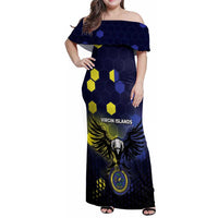 Personalized United States Virgin Islands Family Matching Off Shoulder Maxi Dress and Hawaiian Shirt Eagle Bird Unique Style - Wonder Print Shop