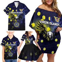 Personalized United States Virgin Islands Family Matching Off Shoulder Short Dress and Hawaiian Shirt Eagle Bird Unique Style - Wonder Print Shop