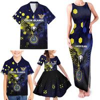 Personalized United States Virgin Islands Family Matching Tank Maxi Dress and Hawaiian Shirt Eagle Bird Unique Style - Wonder Print Shop