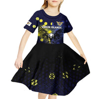 Personalized United States Virgin Islands Kid Short Sleeve Dress Eagle Bird Unique Style - Wonder Print Shop