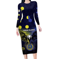 Personalized United States Virgin Islands Long Sleeve Bodycon Dress Eagle Bird Unique Style - Wonder Print Shop