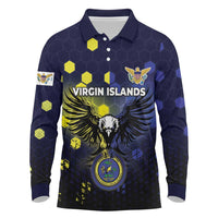 Personalized United States Virgin Islands Long Sleeve Polo Shirt Eagle Bird Unique Style - Wonder Print Shop