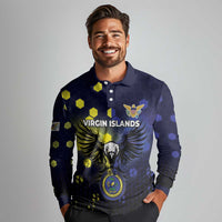 Personalized United States Virgin Islands Long Sleeve Polo Shirt Eagle Bird Unique Style - Wonder Print Shop