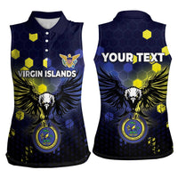 Personalized United States Virgin Islands Women Sleeveless Polo Shirt Eagle Bird Unique Style - Wonder Print Shop