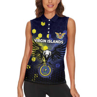 Personalized United States Virgin Islands Women Sleeveless Polo Shirt Eagle Bird Unique Style - Wonder Print Shop
