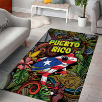 Puerto Rico Area Rug The Coqui Frog Tropical Doodle Style - Wonder Print Shop