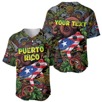 Personalized Puerto Rico Baseball Jersey The Coqui Frog Tropical Doodle Style - Wonder Print Shop