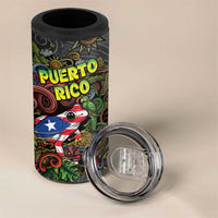 Personalized Puerto Rico 4 in 1 Can Cooler Tumbler The Coqui Frog Tropical Doodle Style - Wonder Print Shop