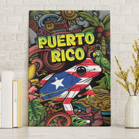 Puerto Rico Canvas Wall Art The Coqui Frog Tropical Doodle Style - Wonder Print Shop