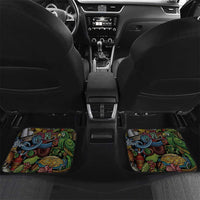 Puerto Rico Car Mats The Coqui Frog Tropical Doodle Style - Wonder Print Shop
