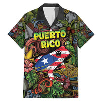 Personalized Puerto Rico Family Matching Mermaid Dress and Hawaiian Shirt The Coqui Frog Tropical Doodle Style - Wonder Print Shop