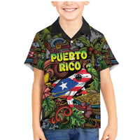 Personalized Puerto Rico Family Matching Mermaid Dress and Hawaiian Shirt The Coqui Frog Tropical Doodle Style - Wonder Print Shop