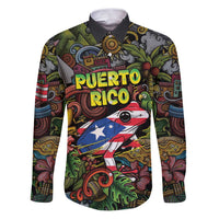 Personalized Puerto Rico Family Matching Puletasi and Hawaiian Shirt The Coqui Frog Tropical Doodle Style - Wonder Print Shop