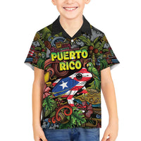 Personalized Puerto Rico Family Matching Tank Maxi Dress and Hawaiian Shirt The Coqui Frog Tropical Doodle Style - Wonder Print Shop