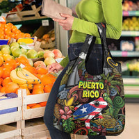 Puerto Rico Grocery Bag The Coqui Frog Tropical Doodle Style - Wonder Print Shop