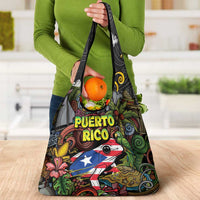 Puerto Rico Grocery Bag The Coqui Frog Tropical Doodle Style - Wonder Print Shop