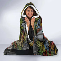 Puerto Rico Hooded Blanket The Coqui Frog Tropical Doodle Style - Wonder Print Shop